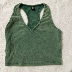 SHEIN Olive Racerback Tank Top